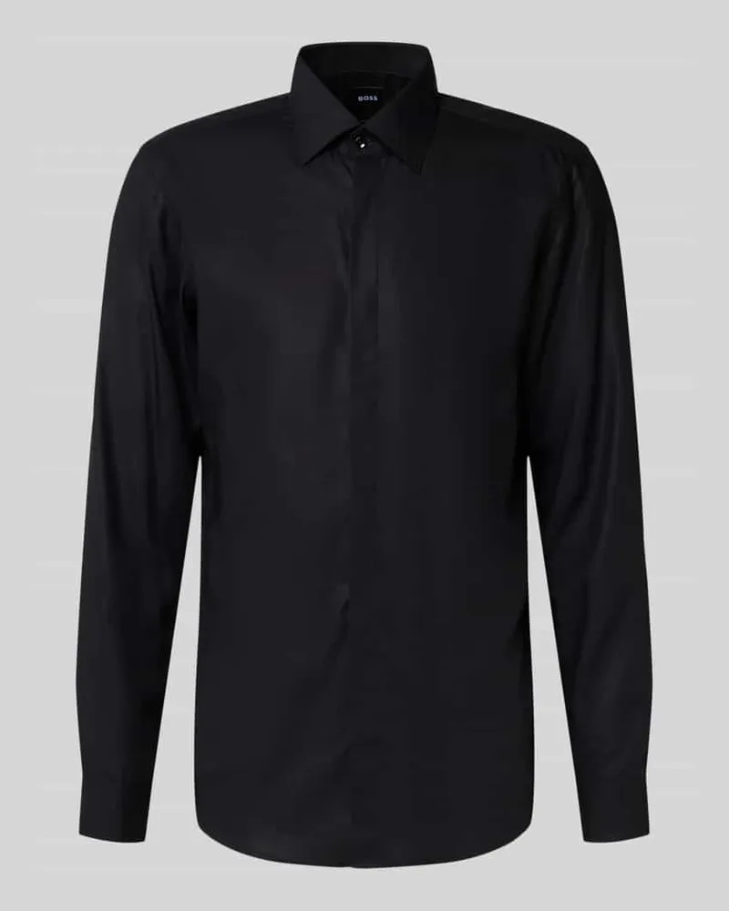 HUGO BOSS Regular Fit Businesshemd aus Lyocell Modell 'JOE-PARTY2 Black
