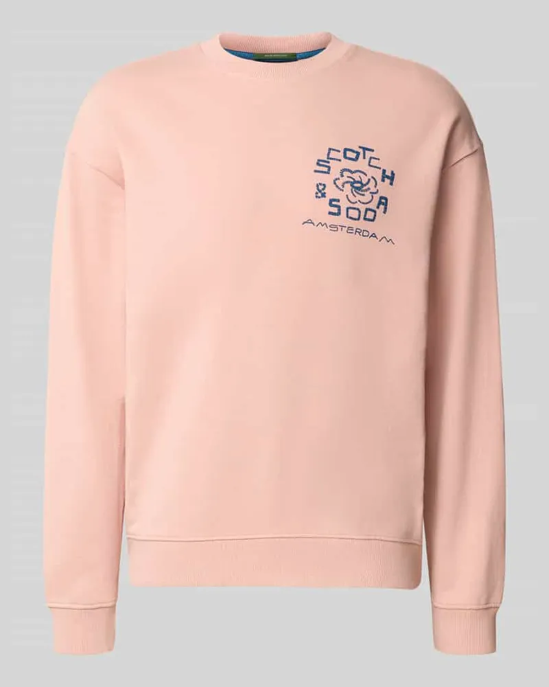 Scotch&Soda Relaxed Fit Pullover mit Logo-Print Altrosa