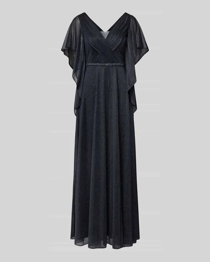 Vera Mont Maxikleid in Glitzer-Optik mit V-Ausschnitt Blau