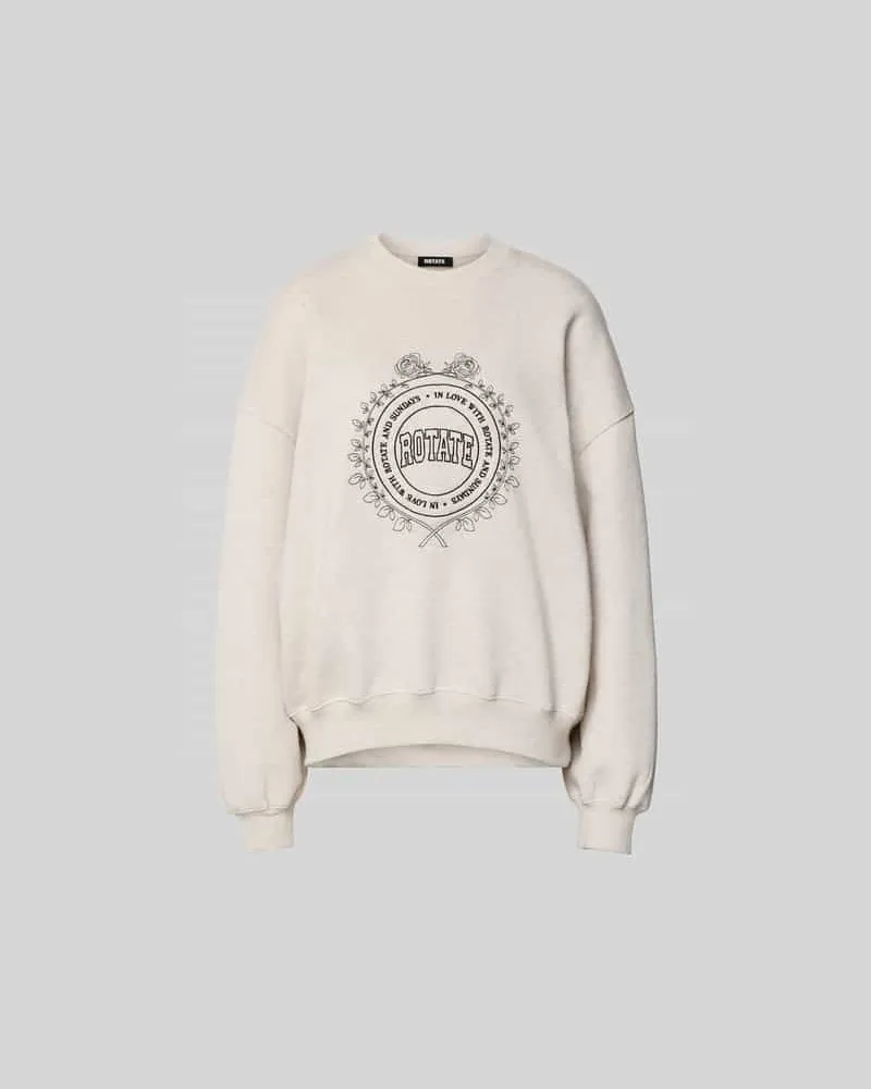 ROTATE Birger Christensen Oversized Sweatshirt mit Logo-Stitching Weiss