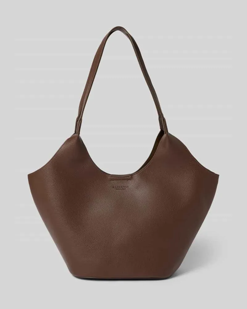 SEIDENFELT Handtasche in Leder-Optik Modell 'Nelma Dunkelbraun