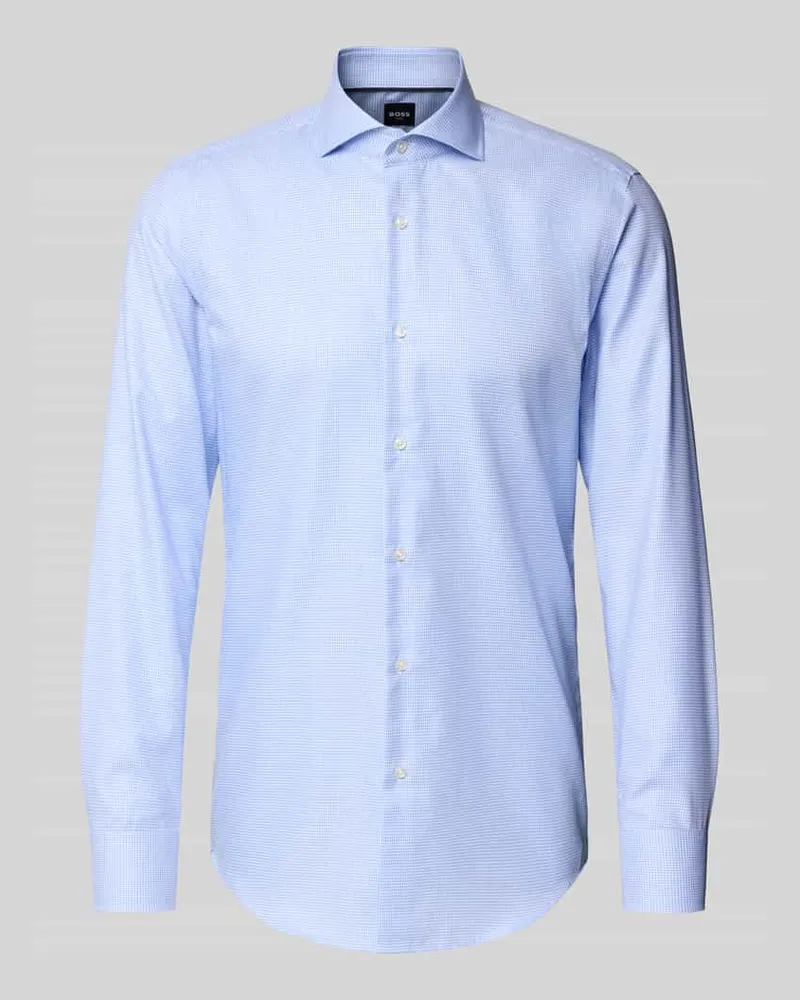 HUGO BOSS Slim Fit Businesshemd aus reiner Baumwolle Bleu