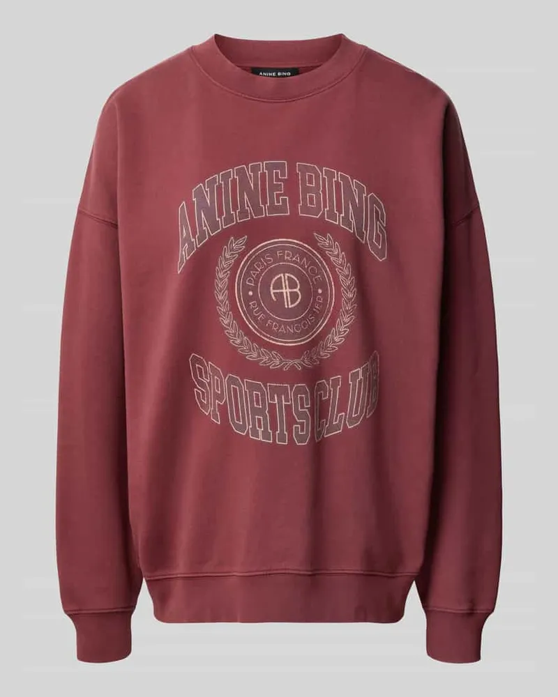 Anine Bing Sweatshirt mit Logo-Frontprint Modell 'MILES Rot