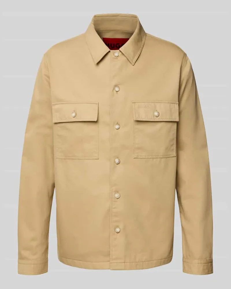 HUGO BOSS Hemdjacke mit Knopfleiste Modell 'Epoldo Beige