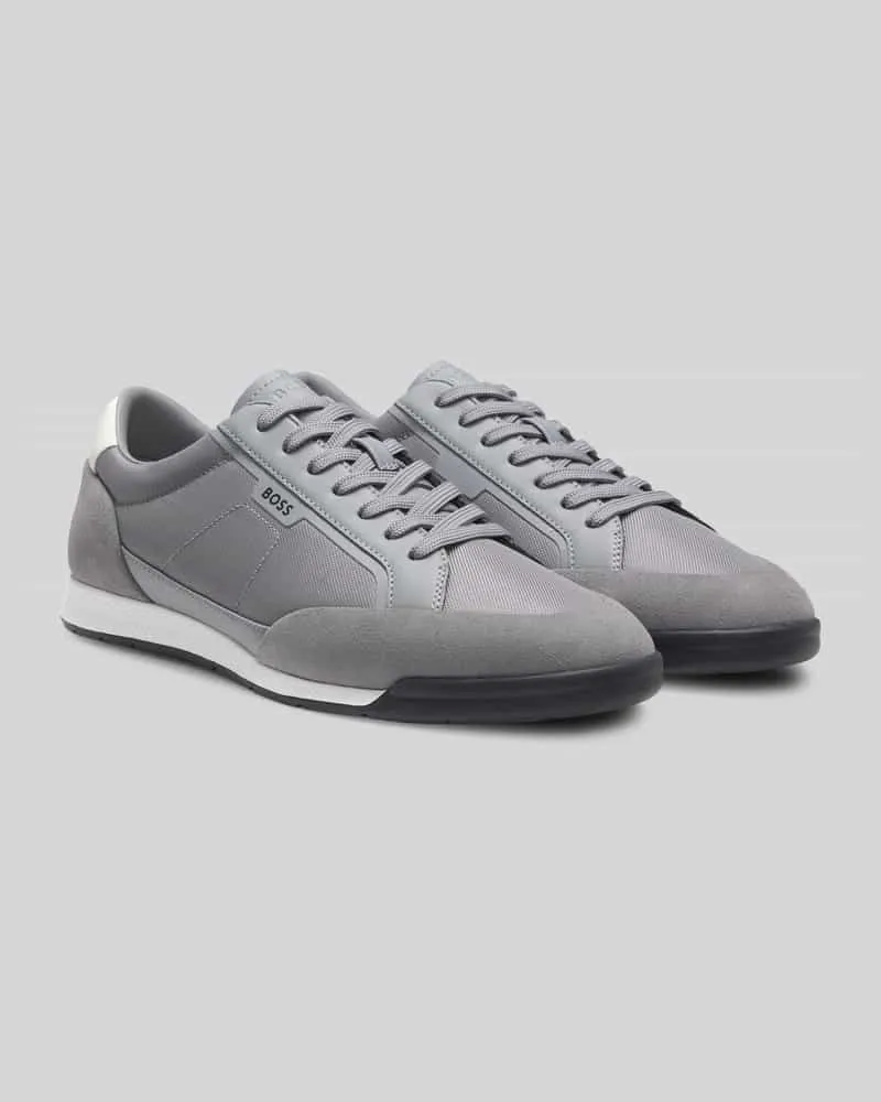 HUGO BOSS Sneaker mit Label-Schriftzug Mittelgrau