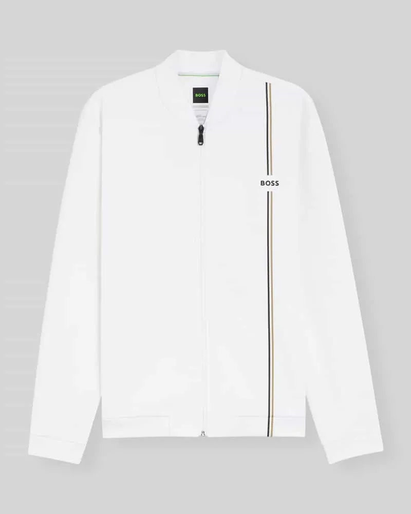 HUGO BOSS Regular Fit Trainingsjacke mit Logo-Details Weiss