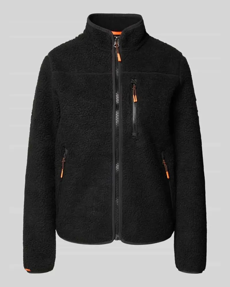 Superdry. Jacke mit Teddyfell Black