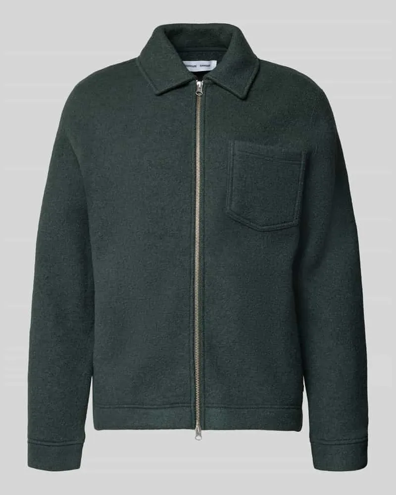 Samsøe & Samsøe Hemdjacke mit Reißverschluss Modell 'HANNES Dunkelgruen