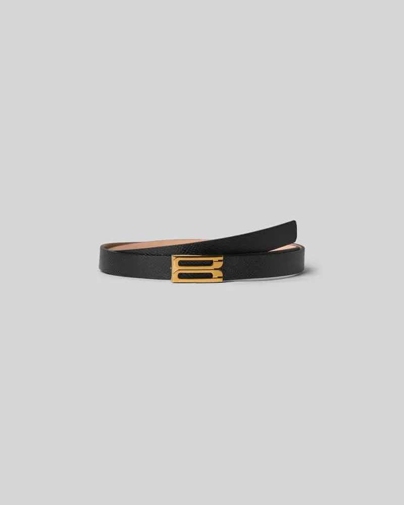 Victoria Beckham Schmaler Gürtel mit Schlangemuster Black