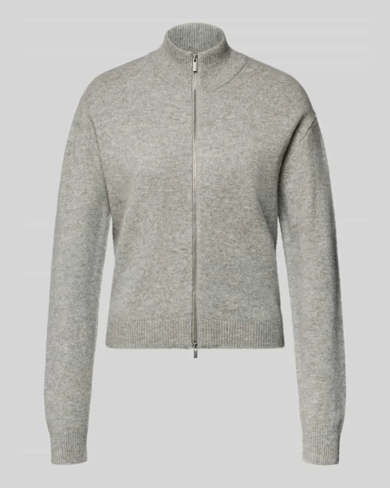 My Essential Wardrobe Relaxed Fit Strickjacke aus reiner Wolle Modell 'Tracy Hellgrau