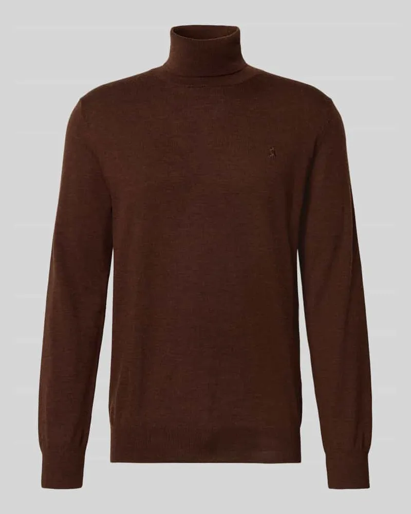 Ralph Lauren Rollkragenpullover mit Label-Stitching Mittelbraun