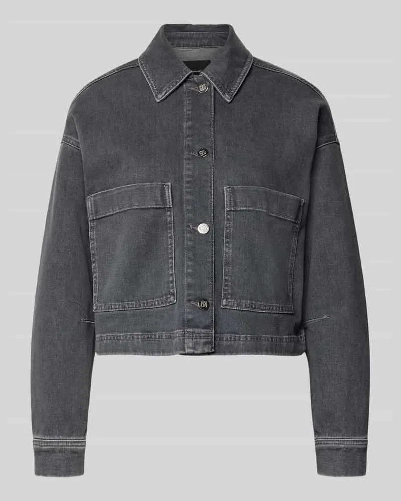 someday. Boxy Fit Jeansjacke mit aufgesetzten Taschen Modell 'Niandra Hellgrau