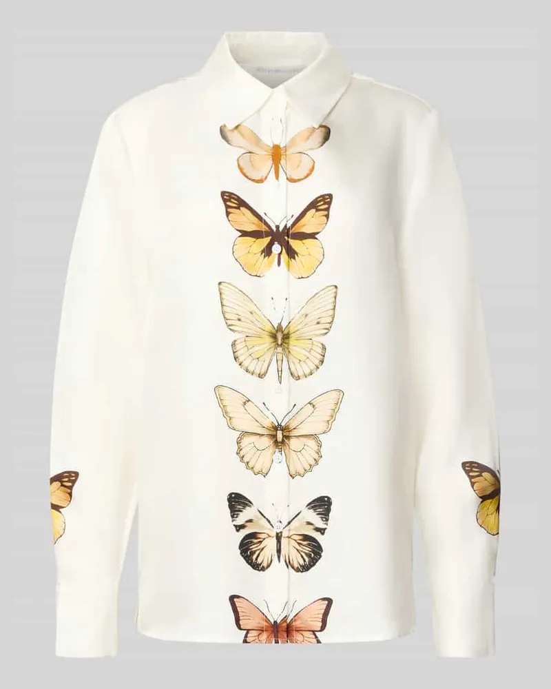 Herzen's Angelegenheit Hemdbluse aus reiner Seide Offwhite