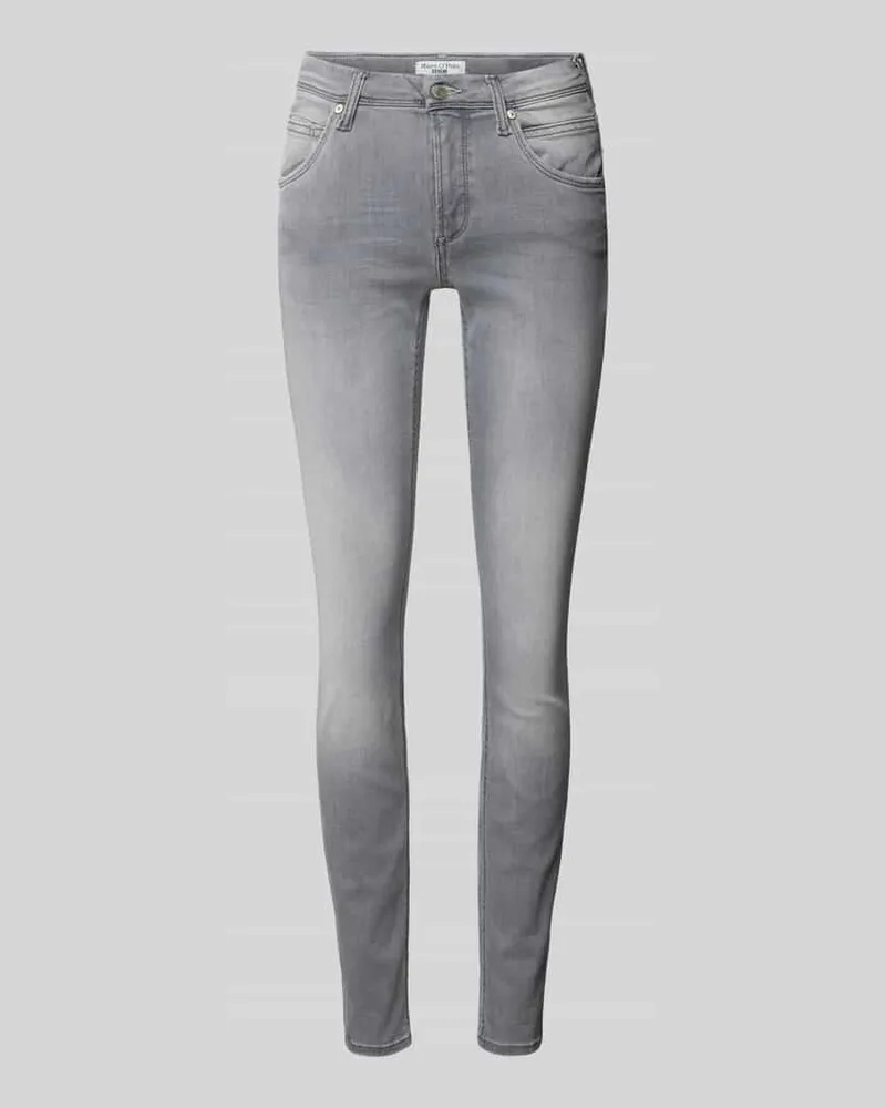 Marc O'Polo Slim Fit Jeans mit Gürtelschlaufen Hellgrau