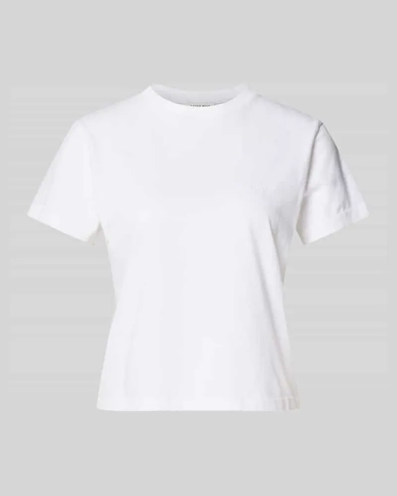 Anine Bing Regular Fit T-Shirt mit Logo-Stitching Weiss