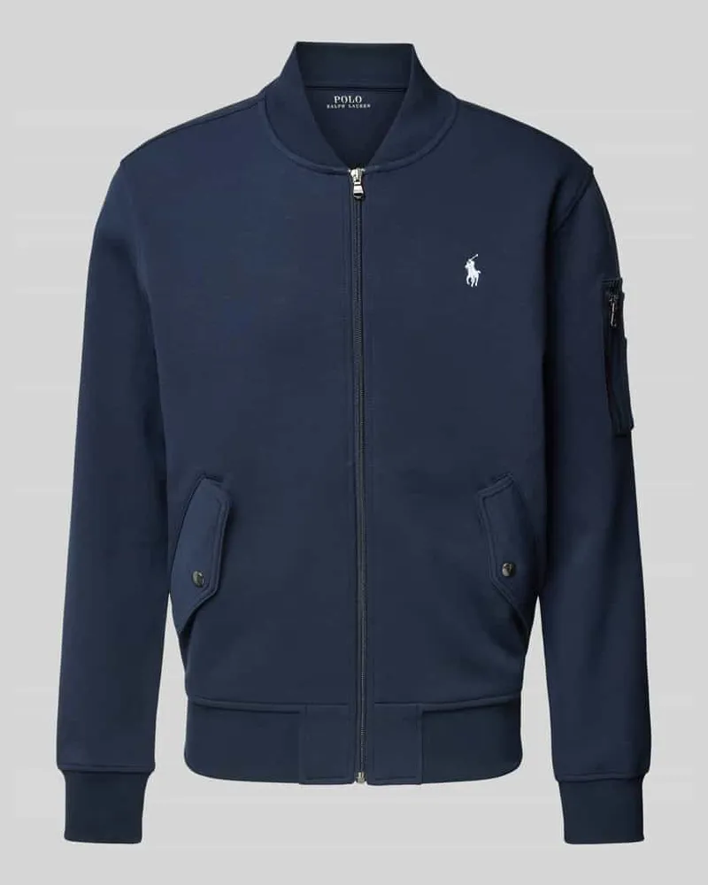 Ralph Lauren Sweatjacke mit Pattentaschen Modell 'BOMBER Marine