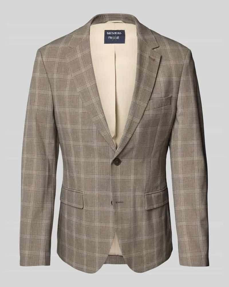 McNeal Slim Fit Sakko mit Reverskragen Mittelbraun