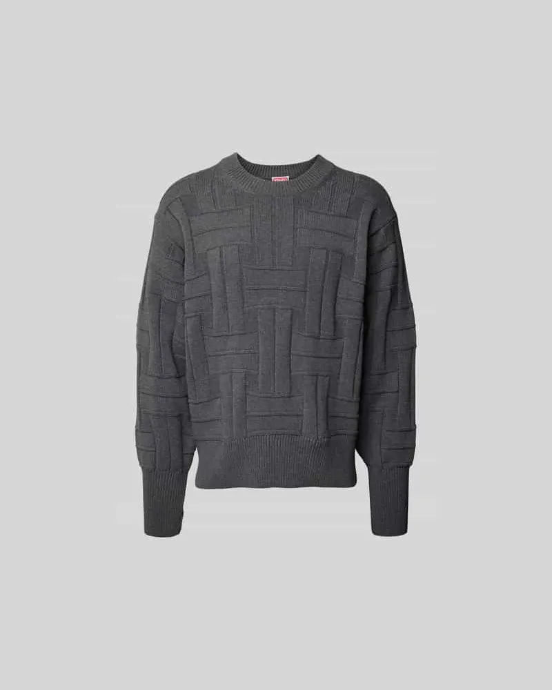 Kenzo Pullover in Strick-Optik Dunkelgrau