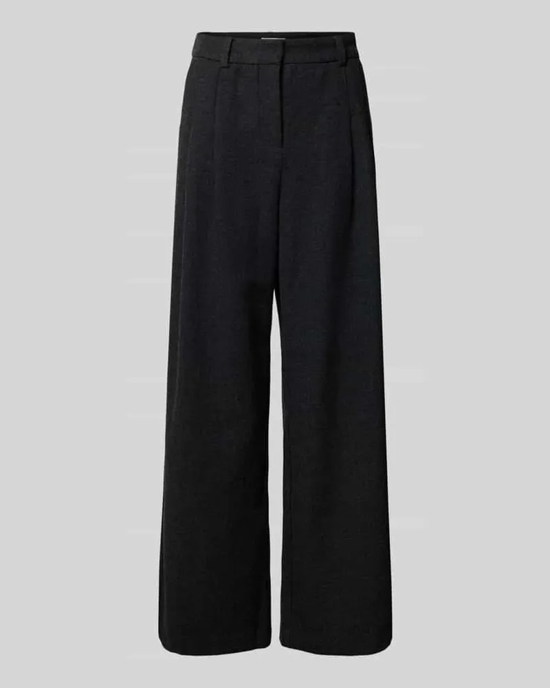 MOSS COPENHAGEN High Waist Hose mit weitem Bein Modell 'Seba Anthrazit
