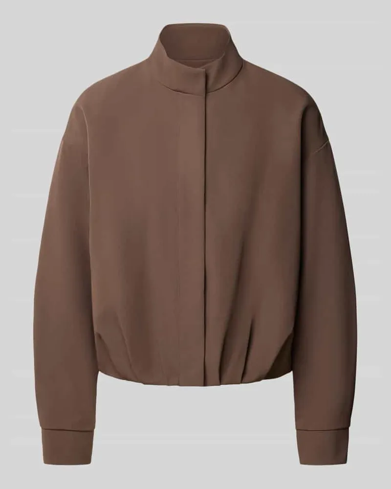 JAKE*S Regular Fit Bomberjacke mit verdeckter Knopfleiste Schoko