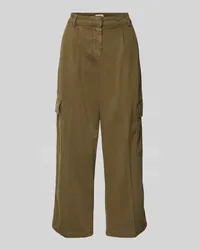 Milano Italy Straight Leg Cargohose mit Bundfalten Khaki