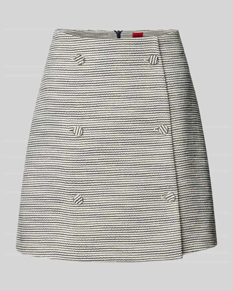 HUGO BOSS Eng anliegender Mini-Rock mit doppelreihiger Knopfleiste Modell 'RALINEA Offwhite