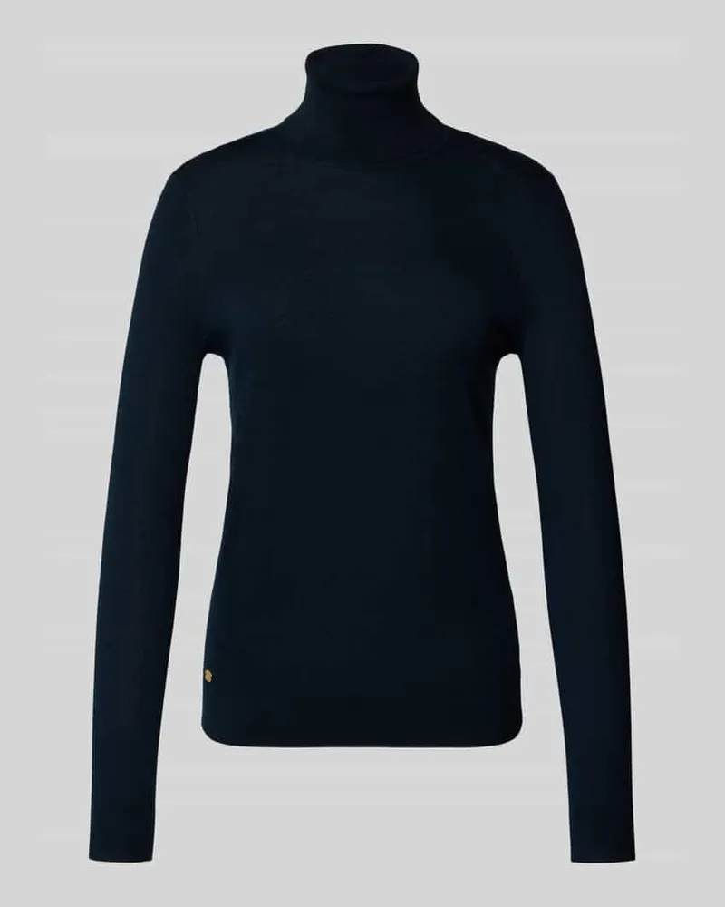 Ralph Lauren Regular Fit Rollkragenpullover mit Seiden-Anteil Modell 'ZOE Blau