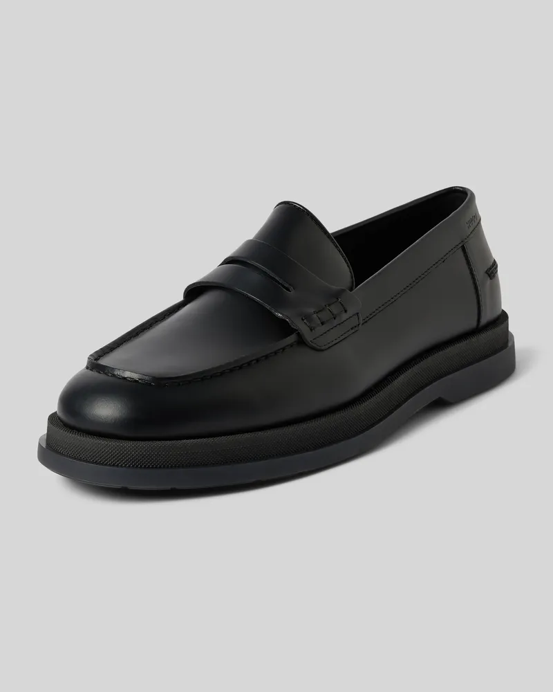 HUGO BOSS Penny-Loafer aus Leder mit Label-Details Modell 'Chaol Black