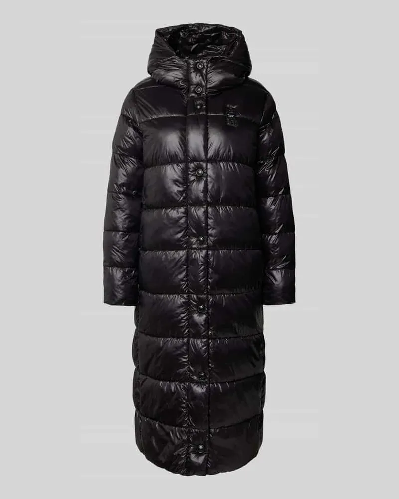 Blauer Steppmantel mit Label-Detail Modell 'BELLEVUE Black