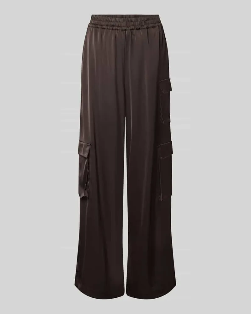 Gestuz Loose Fit Stoffhose mit elastischem Bund Modell 'darzi Dunkelbraun