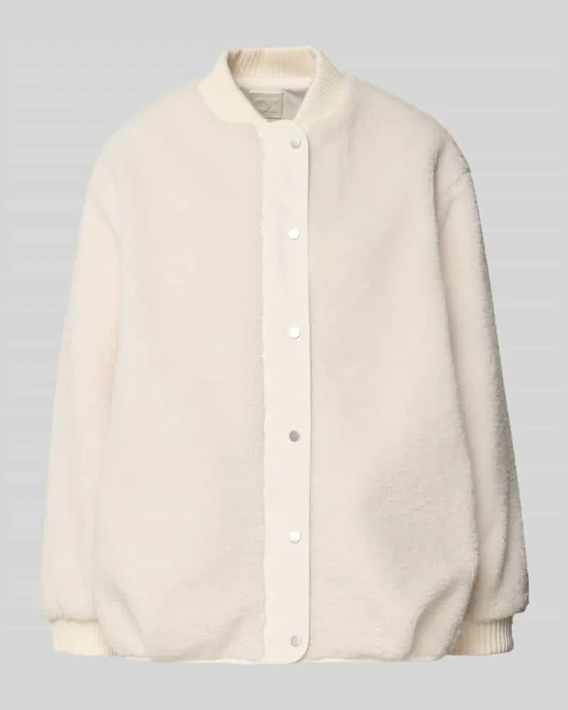 OPUS Fleecejacke mit Knopfleiste Modell 'Hulda Ecru