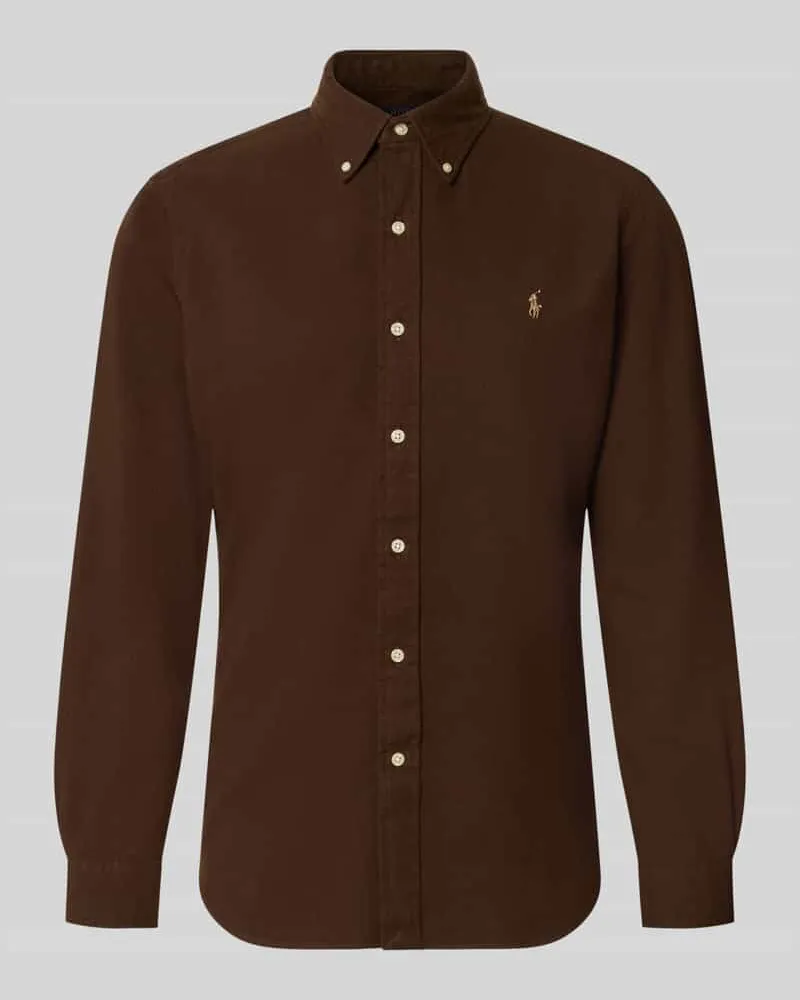Ralph Lauren Custom Fit Freizeithemd aus reiner Baumwolle Mittelbraun