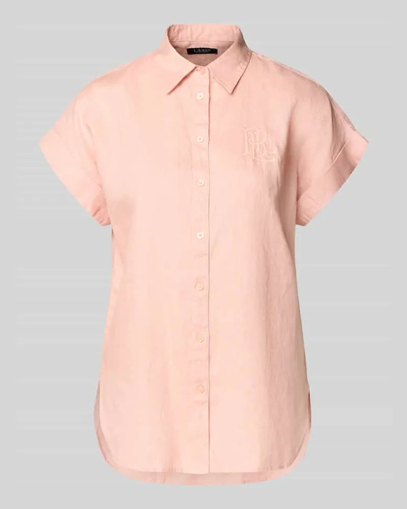 Ralph Lauren Relaxed Fit Hemdbluse aus reinem Leinen Rosa