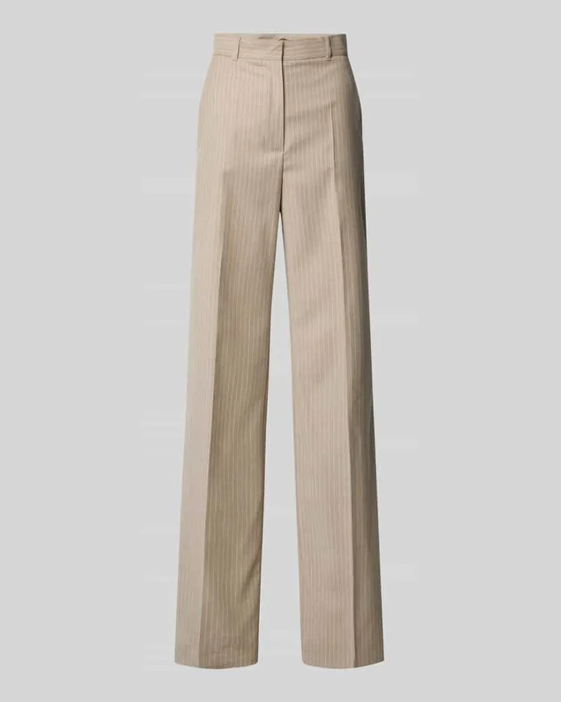 Max Mara Regular Fit Weite Hose aus Schurwoll-Mix Modell 'MEDIUM Beige