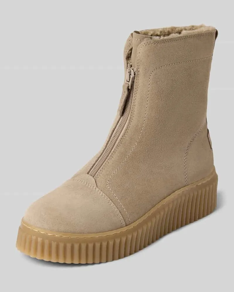 Marc O'Polo Stiefel aus echtem Veloursleder Modell 'BIANCA Taupe