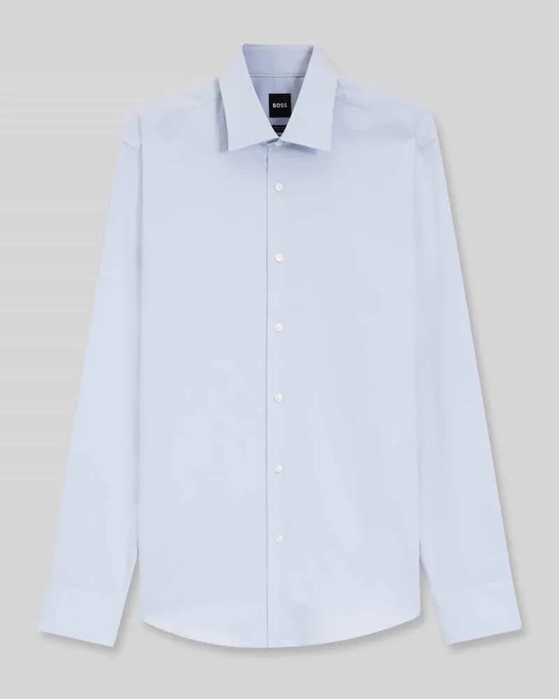 HUGO BOSS Regular Fit Businesshemd aus Baumwoll-Mix Bleu