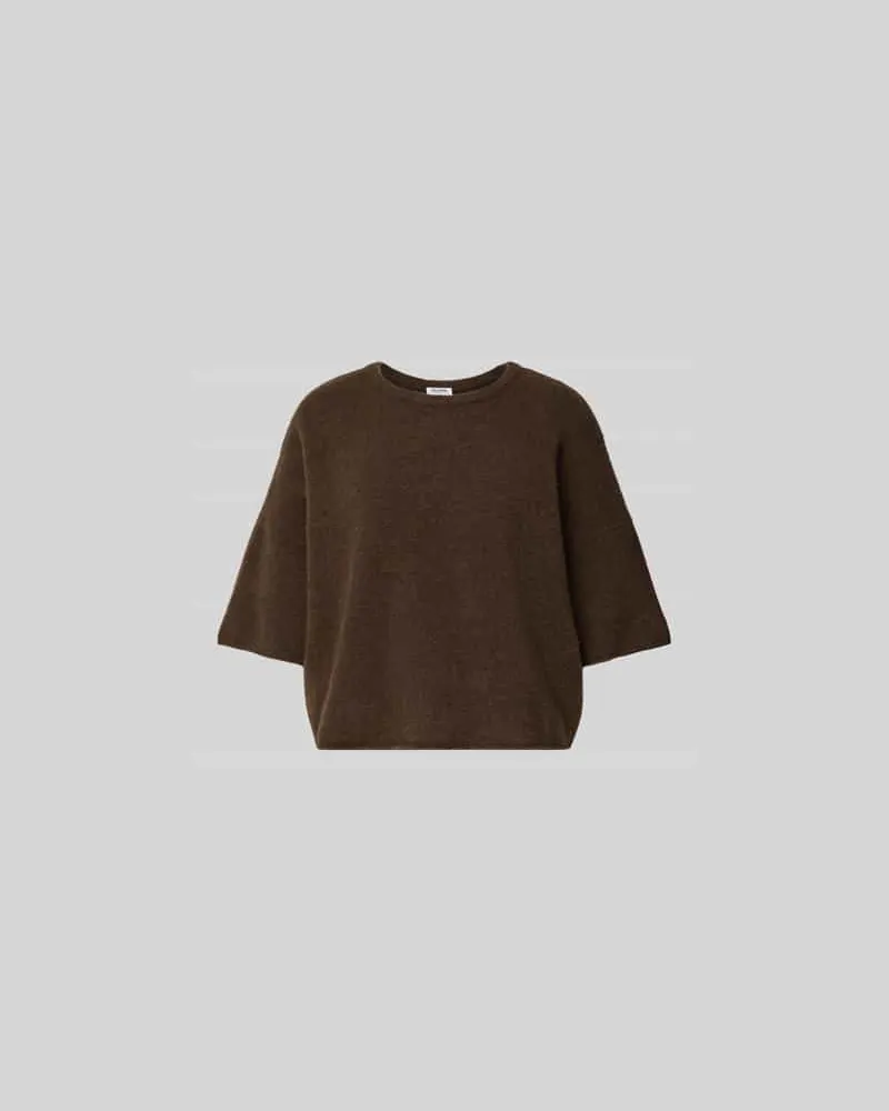 Filippa K Oversized T-Shirt aus Woll-Mix Hellbraun