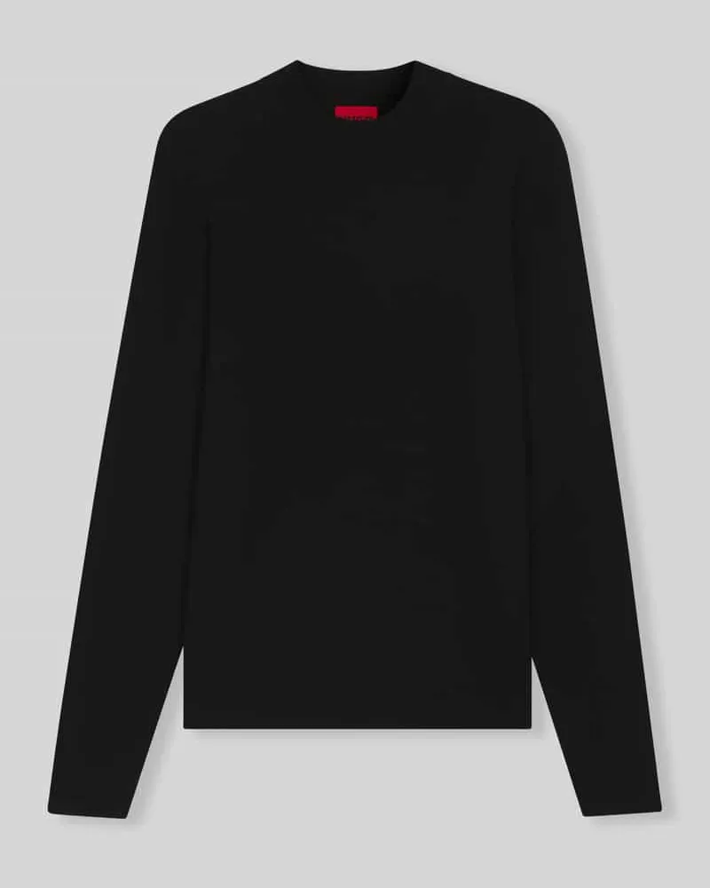 HUGO BOSS Regular Fit Pullover aus Viskose-Mix Modell 'San Marc-CV Black