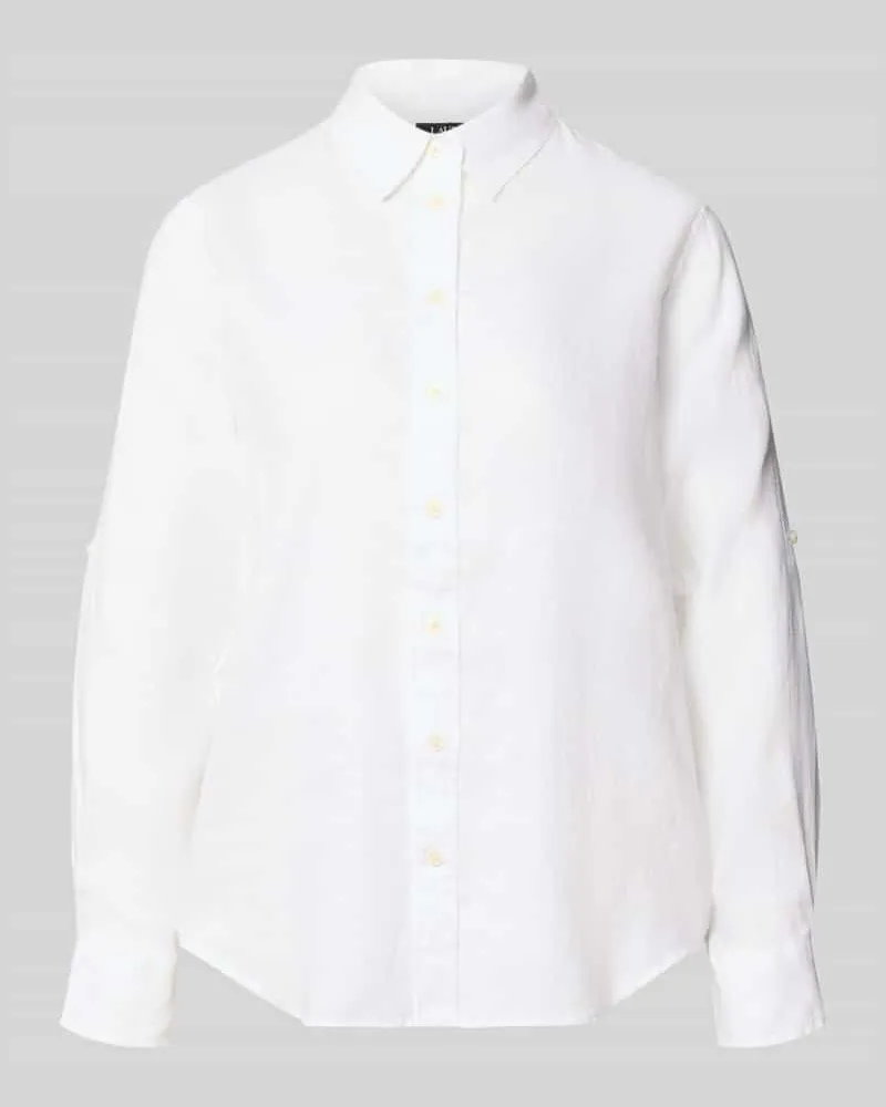 Ralph Lauren Relaxed Fit Leinenhemd aus reinem Leinen Weiss