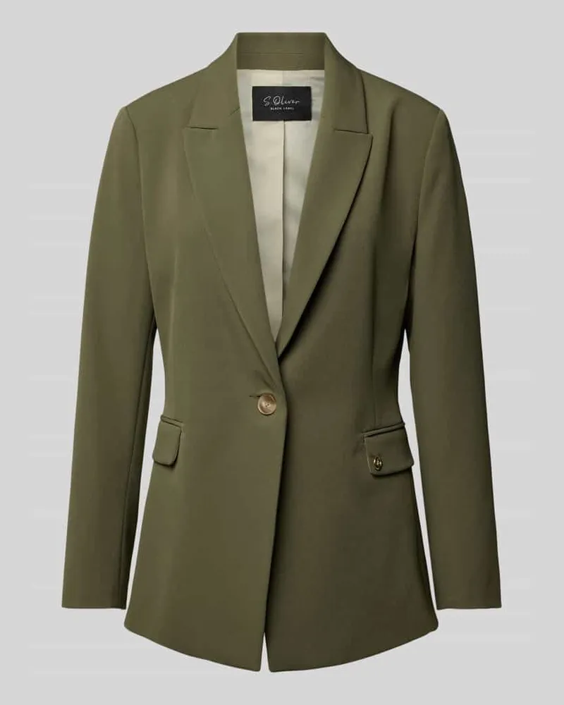 S.Oliver Slim Fit Blazer mit Pattentaschen Oliv