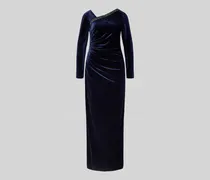 Abendkleid mit Ziersteinbesatz und Raffungen