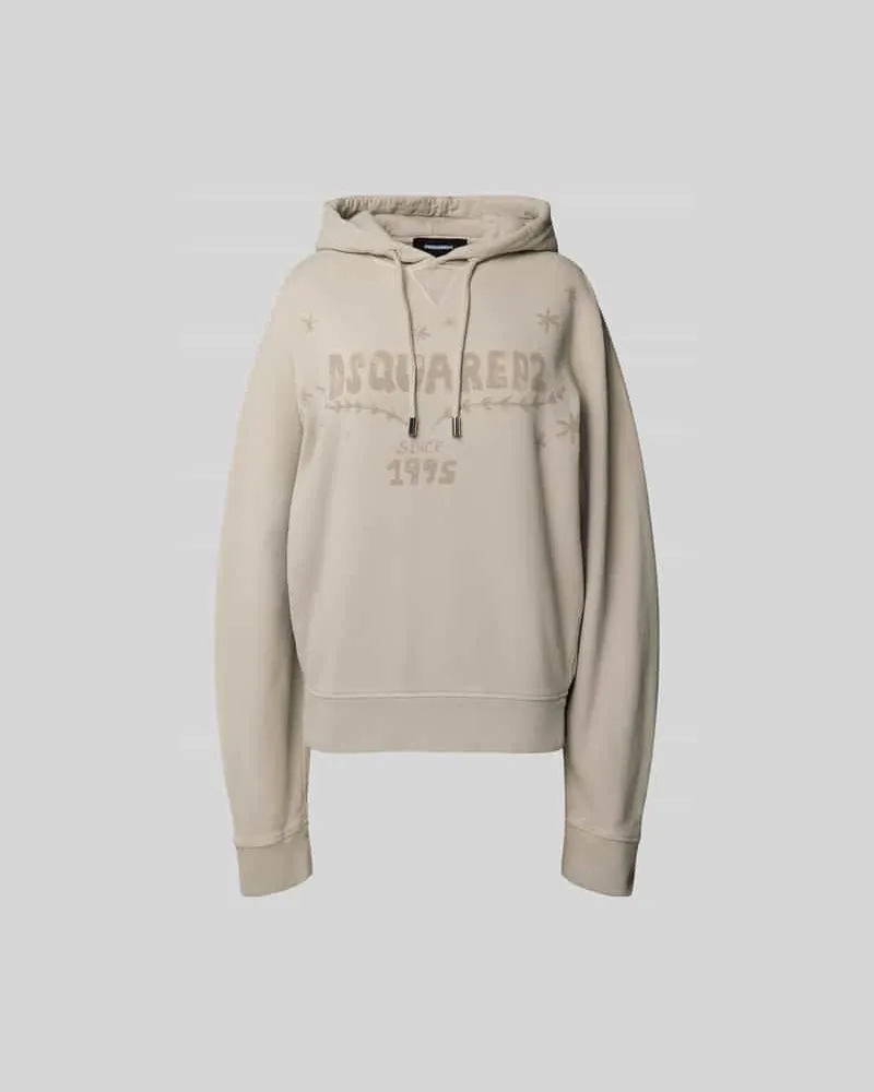Dsquared2 Oversized Hoodie mit Logo-Print Ecru