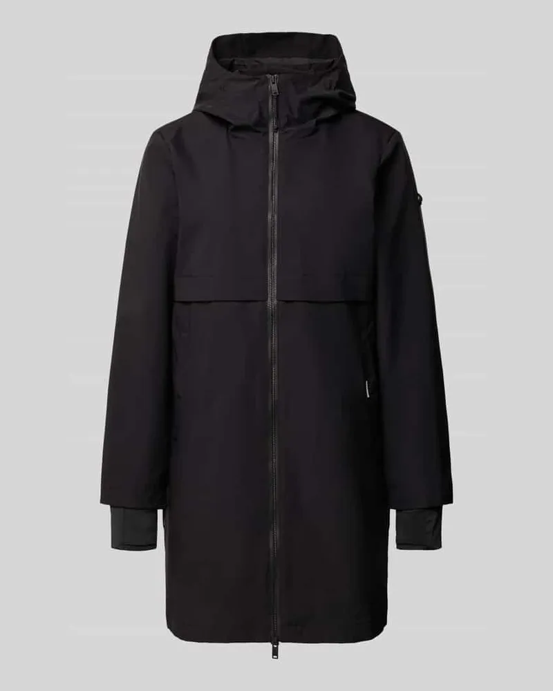 khujo Mantel mit Zweiwege-Reißverschluss Black