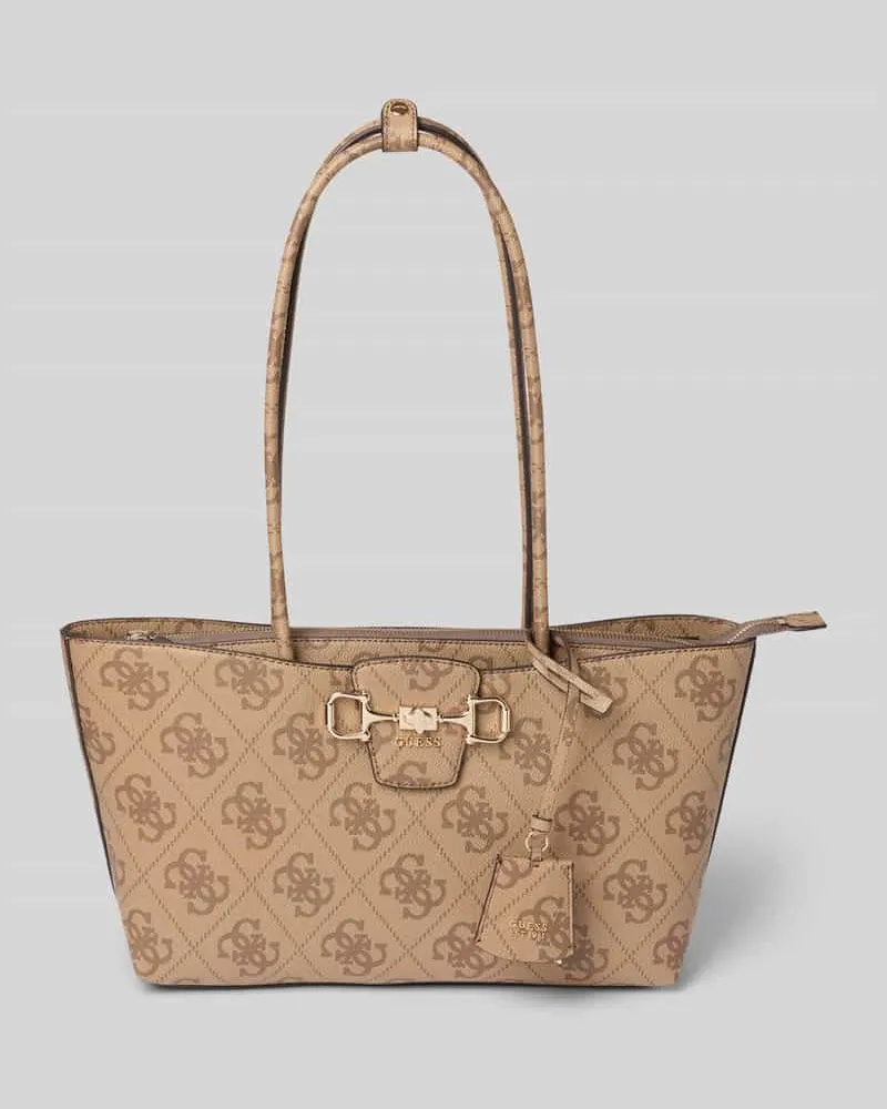 Guess Handtasche mit Logo-Muster Modell 'JANIE Cognac