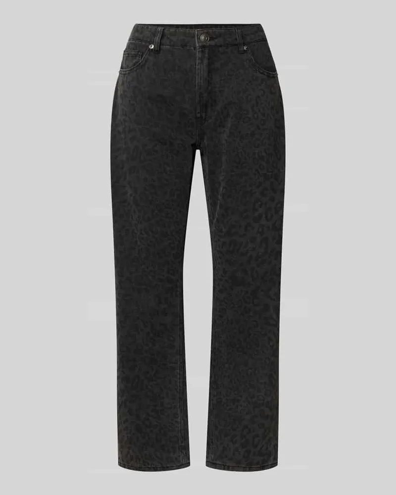 Juvia Mid Waist Jeans mit Animal-Denim-Optik Black