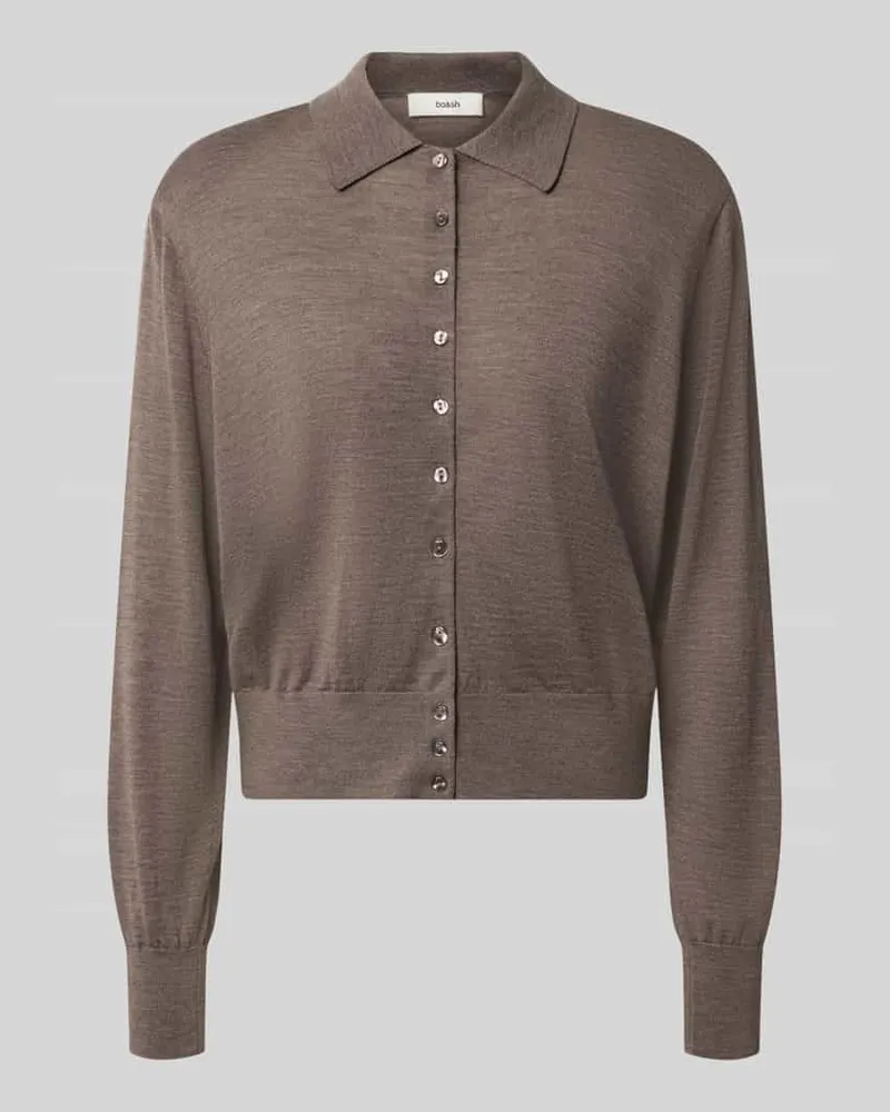 ba&sh Regular Fit Cardigan aus reiner Wolle Modell 'BOSTON Taupe