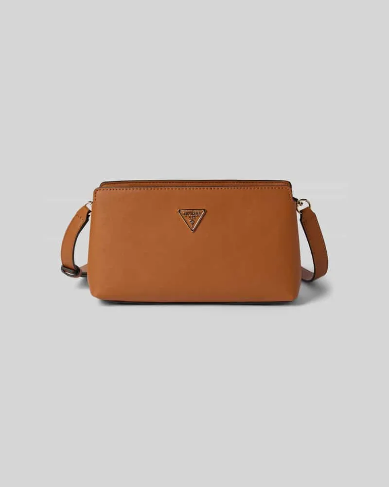 Guess Handtasche mit Label-Applikation Modell 'TALENT Cognac