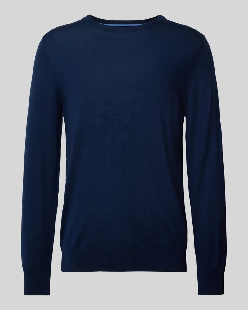 S.Oliver Regular Fit Strickpullover aus reiner Schurwolle Marine