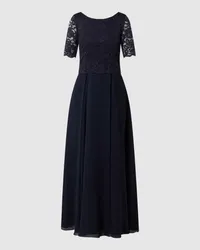 Vera Mont Abendkleid mit Spitzenbesatz Dunkelblau