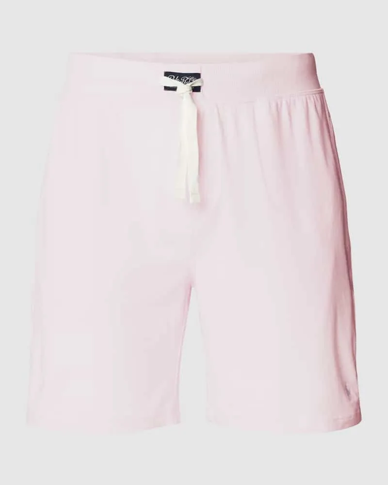 Ralph Lauren Slim Fit Sweatshorts mit Logo-Stitching Modell 'SUMMER Rosa